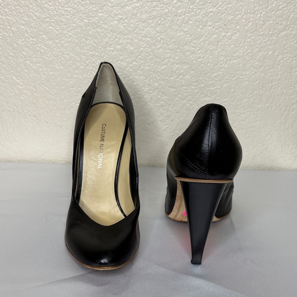 CNC Costume National Black Leather Heels